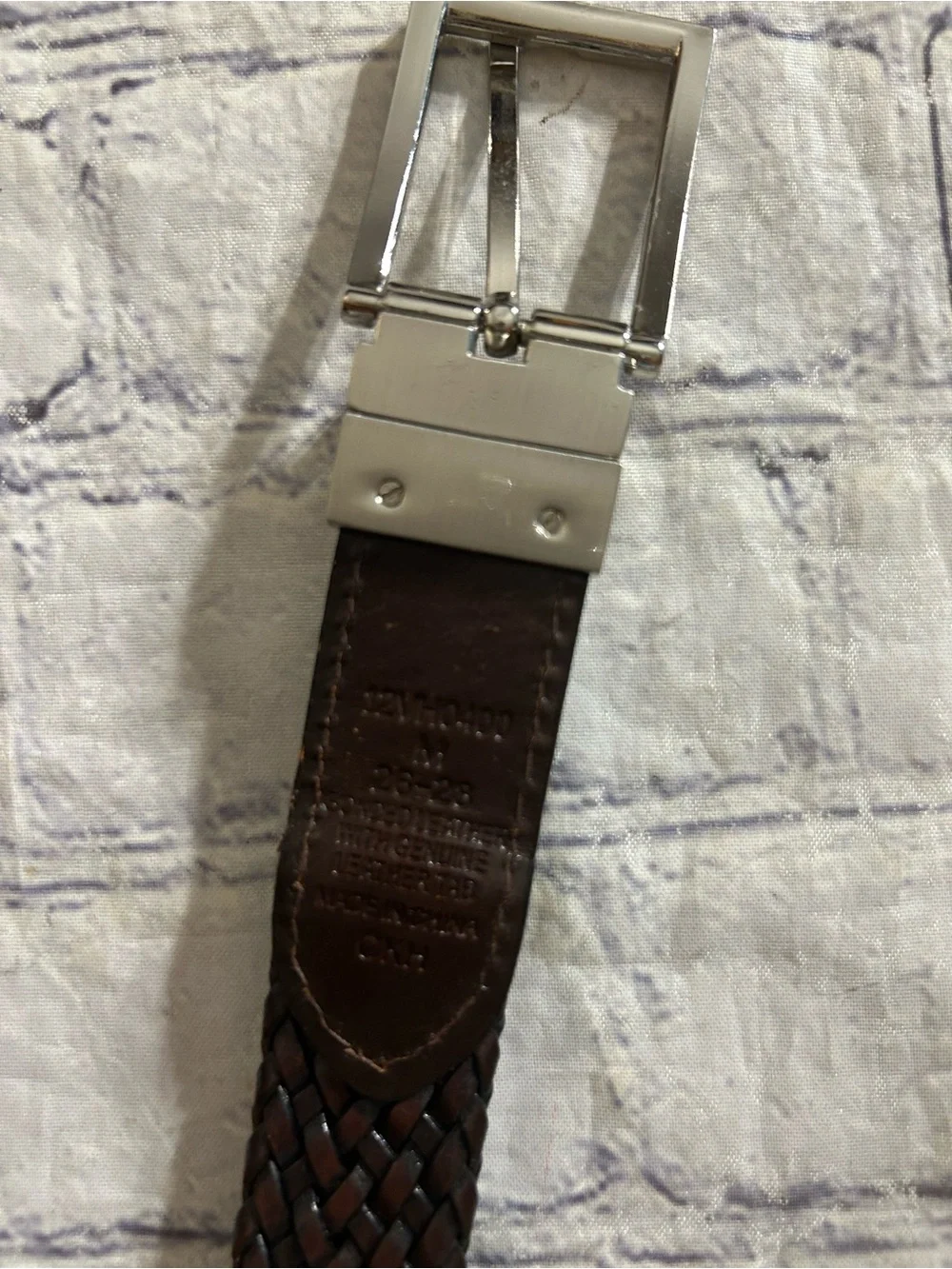 BLACK WAXED LEATHER (BWF) RUGGED BELT SIZE 28 & BLACK WOVEN REVERSIBLE BELT 28